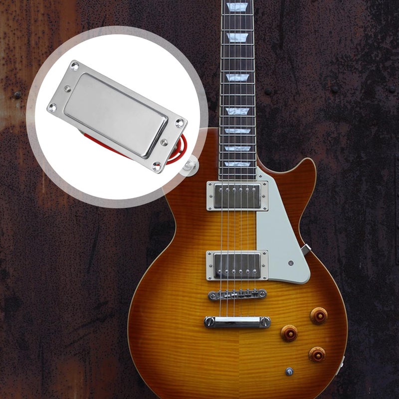 Lovermusic 92x37mm Silver Mini Double Coil Humbucker Electric Guitar Pickup Closed Guitar Accessories - Image 4